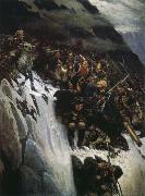 Vasily Surikov Suwoluofu across the Alps oil painting on canvas